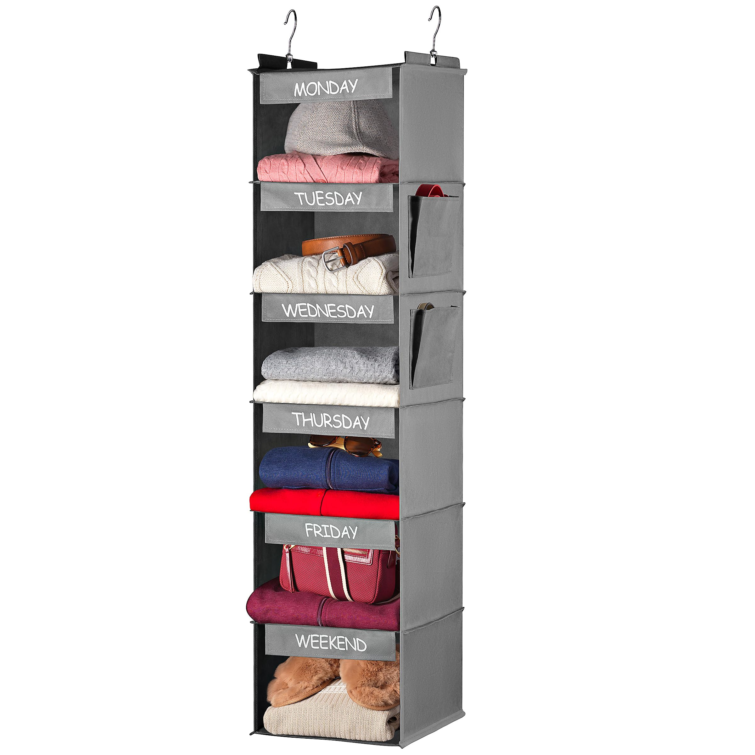 Handy Laundry Weekly Clothes Organizer for Kids - 6-Shelf - Hanging Closet Daily Clothing Organiz... | Amazon (US)