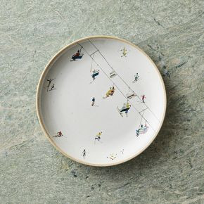 St. Jude Holiday Skier Stoneware Salad Plate Sets | West Elm (US)
