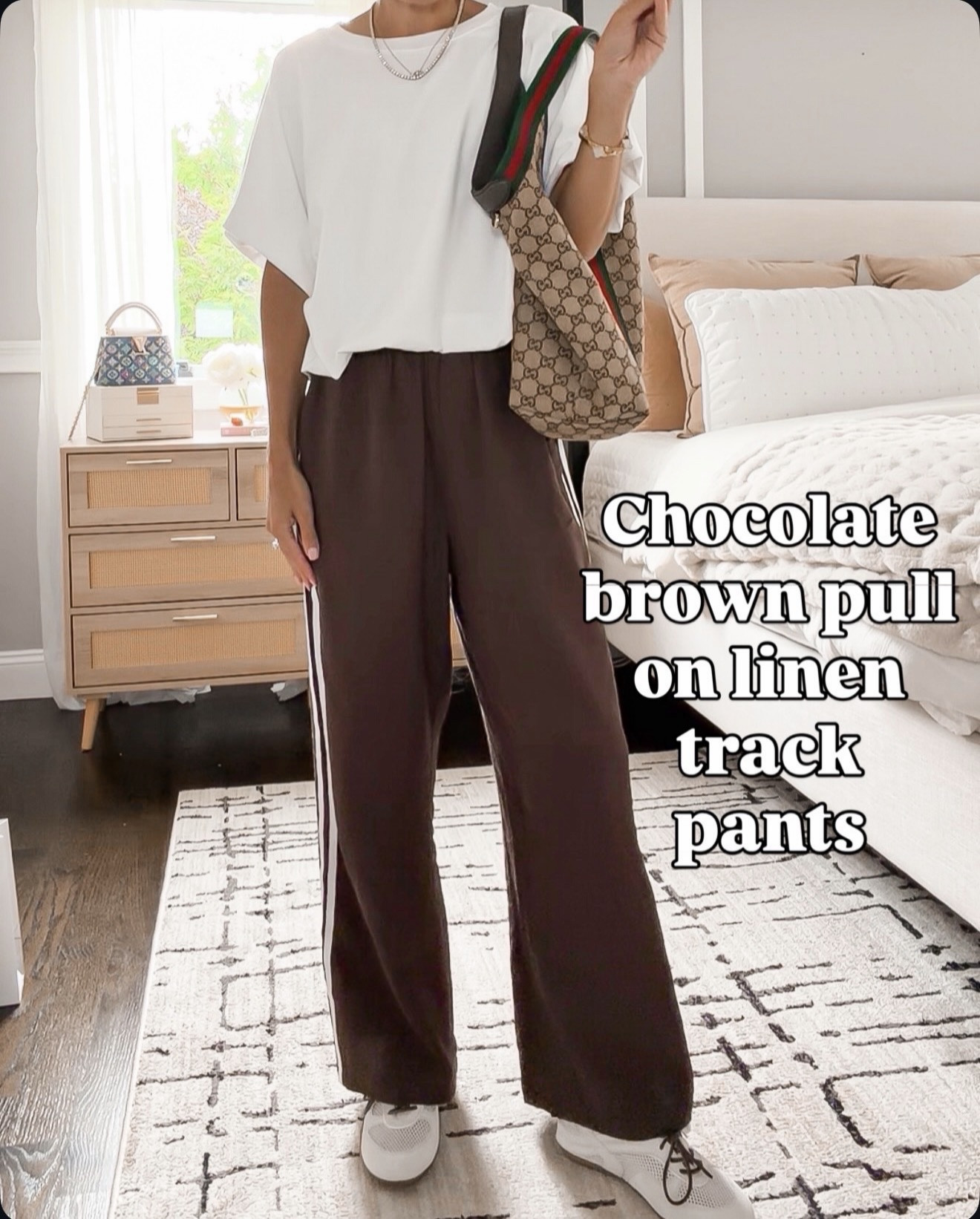 Chocolate-brown pull-on linen track pants 🤎 The sporty side stripe makes them feel so fun, and they’re ridiculously easy and comfortable for everyday! 🍂

#LTKootd #LTKmomlife #LTKOver40