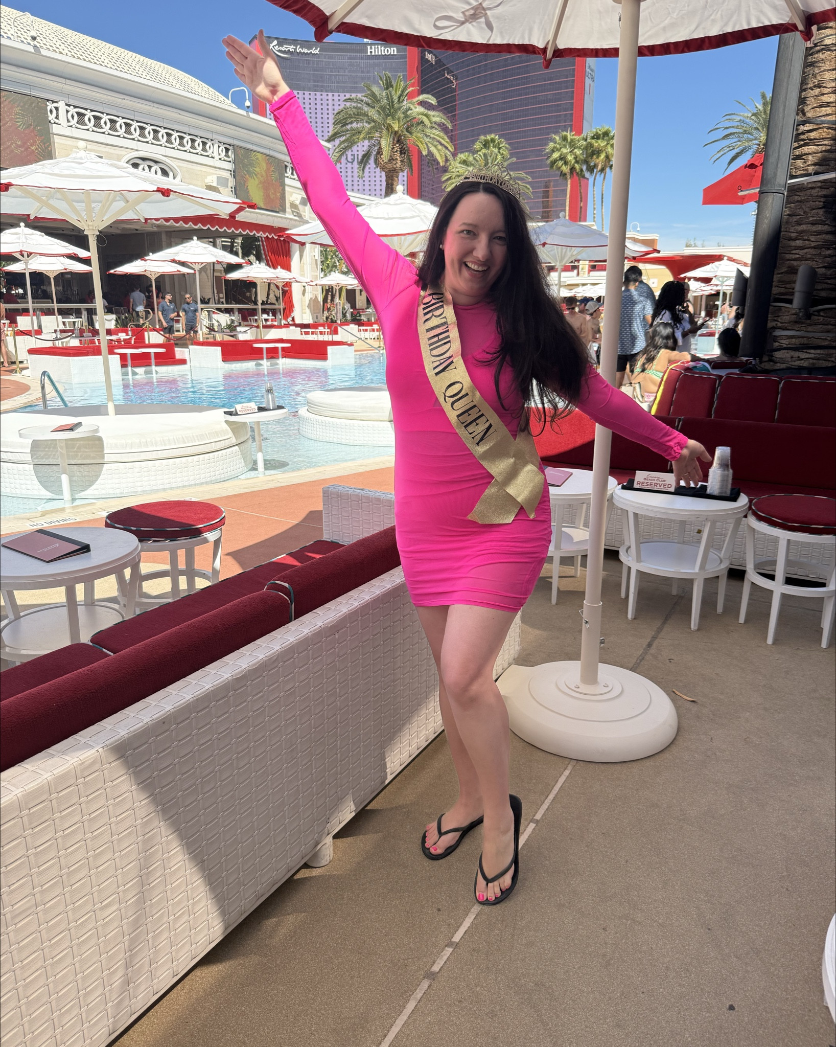 Got this chic hot pink sheer coverup to wear at a pool party for my 40th birthday in Vegas!  It matched my suit perfectly, which I’ve also linked.  

#LTKMidsize #LTKSwim #LTKOver40