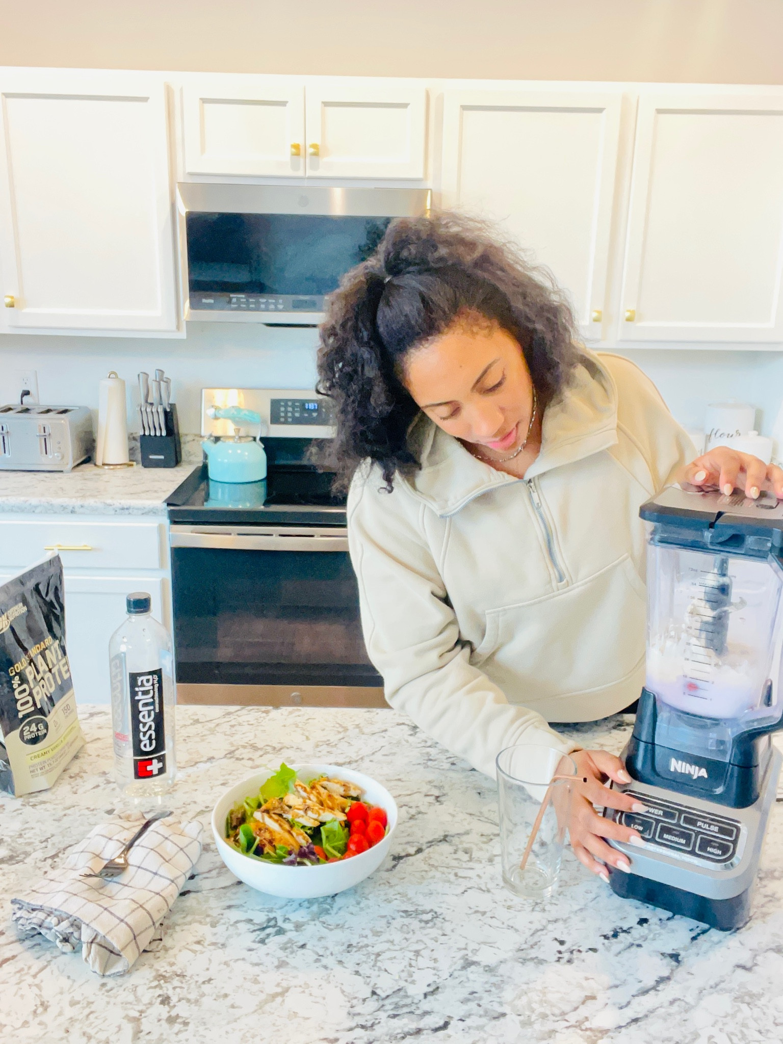 Wellness is my priority this year! Having two kids back to back did a number on me and I am excited about this journey. I’ve had my Ninja for years it’s $99 now and still so good!! 

#LTKhome #LTKfindsunder100 #LTKfitness