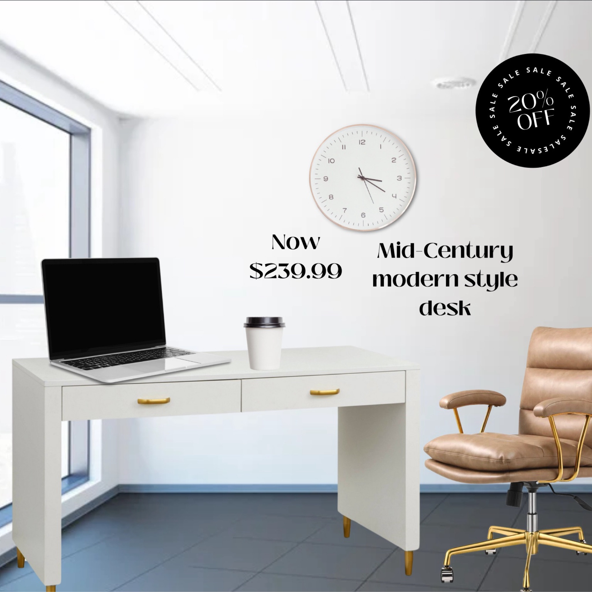 Modern white office desk

#LTKHome #LTKxNSale