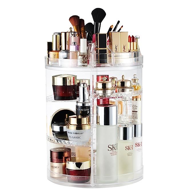 AmeiTech Makeup Organizer, 360 Degree Rotating Adjustable Cosmetic Storage Display Case with 8 La... | Amazon (US)