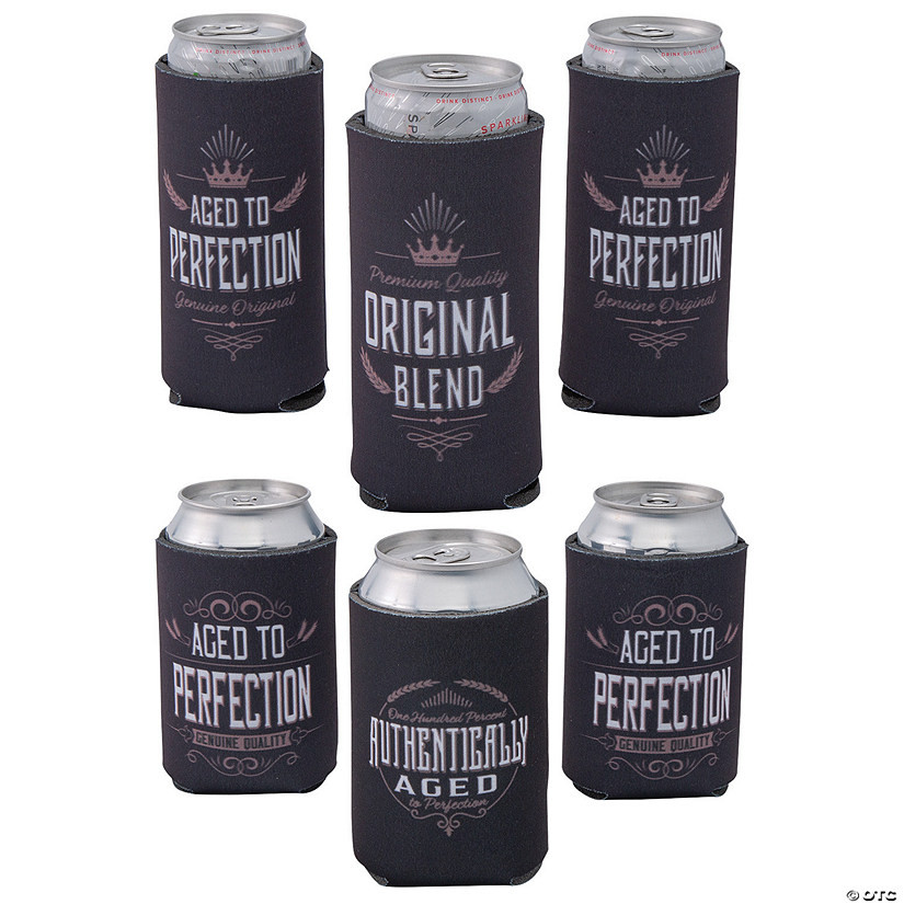 Vintage Aged to Perfection Slim & Standard Can Coolers - 24 Pc. | Oriental Trading Company