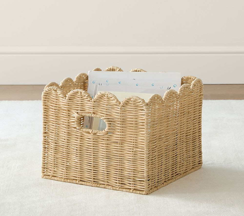 Palmer Scalloped Utility Bin | Pottery Barn Kids