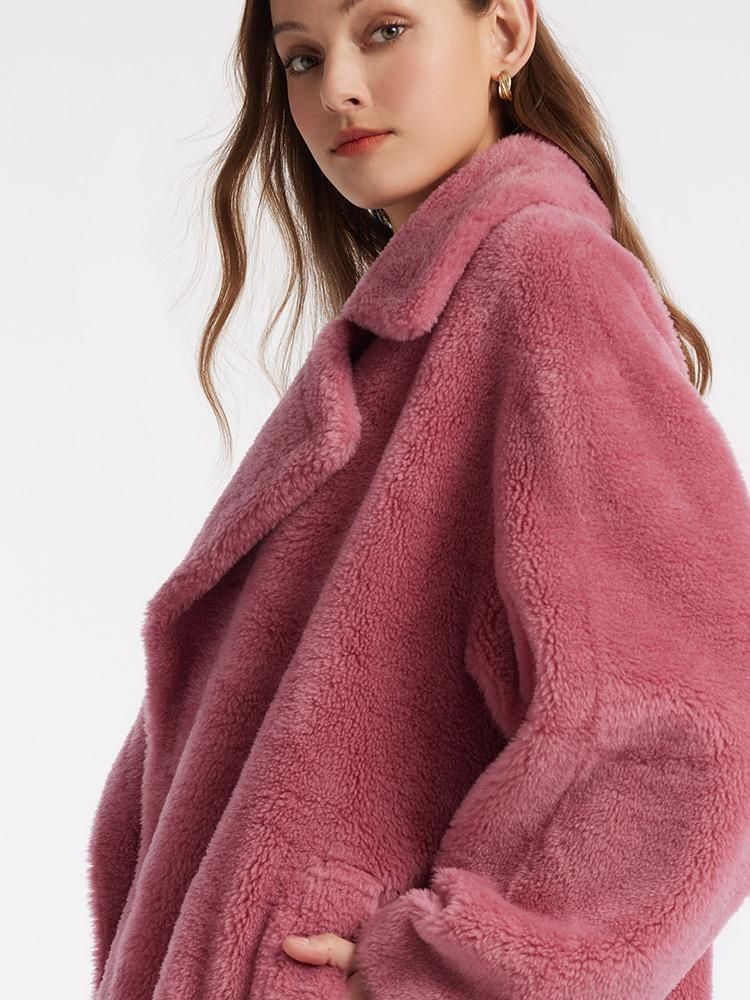 Lamb Wool Oversized Teddy Coat | GOELIA