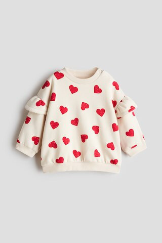 H & M - Ruffle-Detail Sweatshirt - Beige | H&M (US + CA)