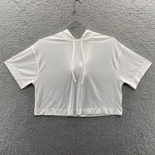 Athleta Womens Size XXS White Short-Sleeve Lightweight Pullover Cropped Hoodie | eBay US