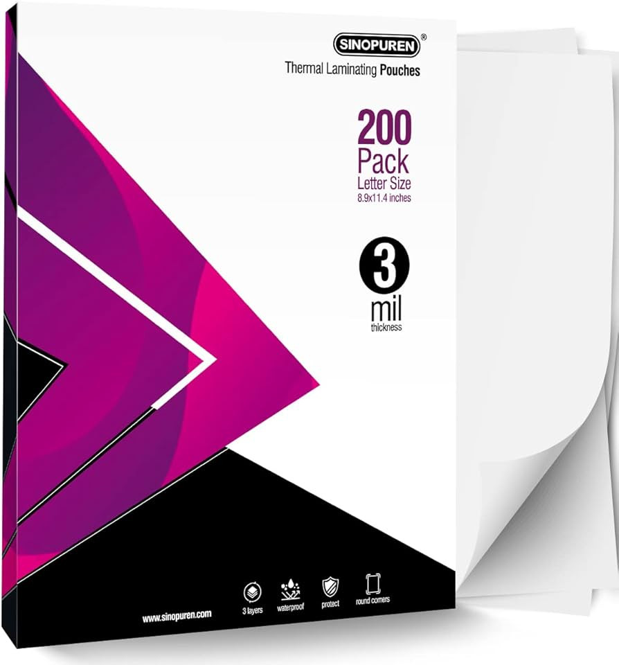 Thermal Laminating Pouches, 3mil Laminating Sheets, 8.9x11.4 Inches, Letter Size, HeatSeal, Clear... | Amazon (US)