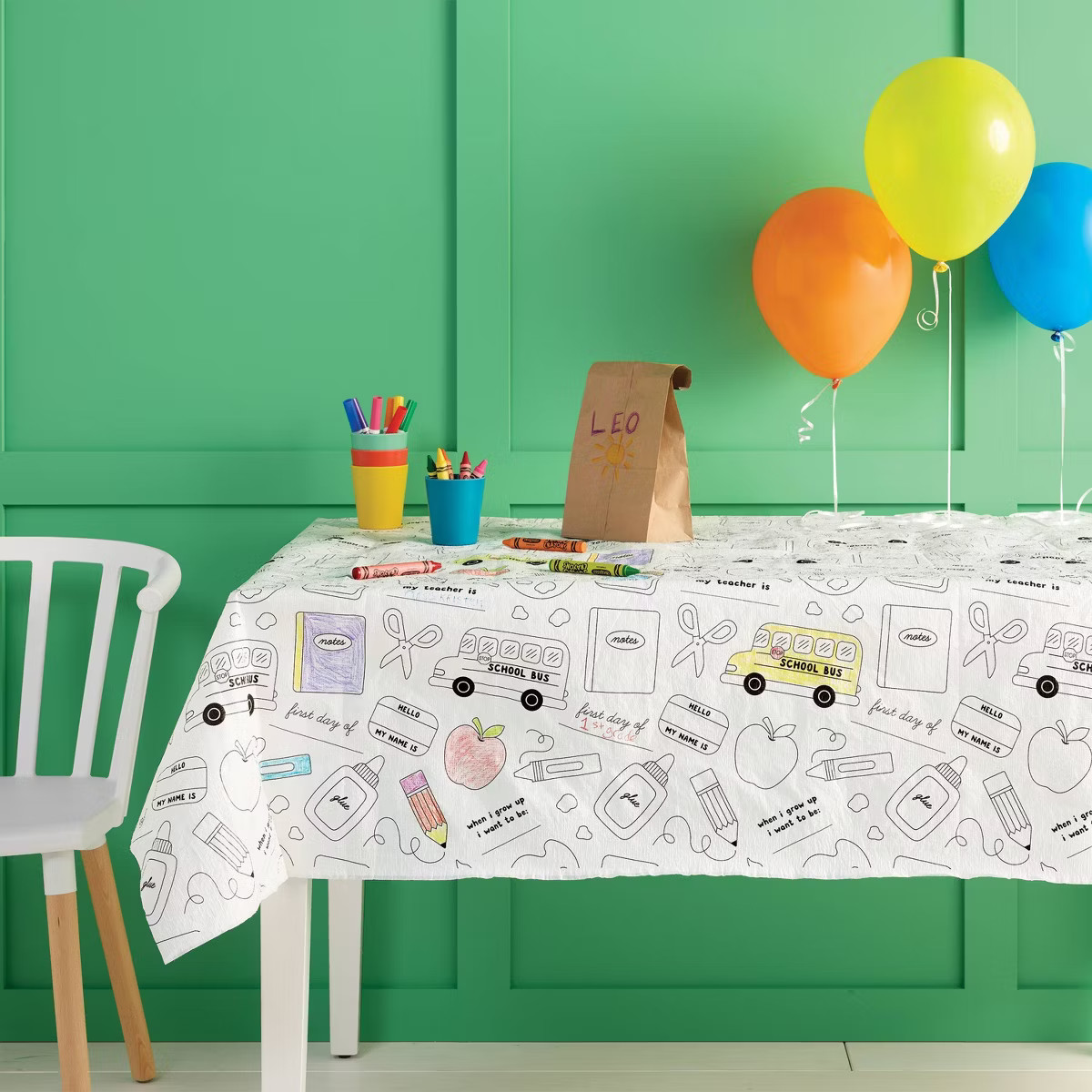 First Day of School Color Your Own Table Cover - Spritz™ | Target