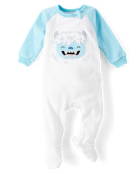 Baby And Toddler Yeti Microfleece Footed One Piece Pajamas - white | The Children's Place
