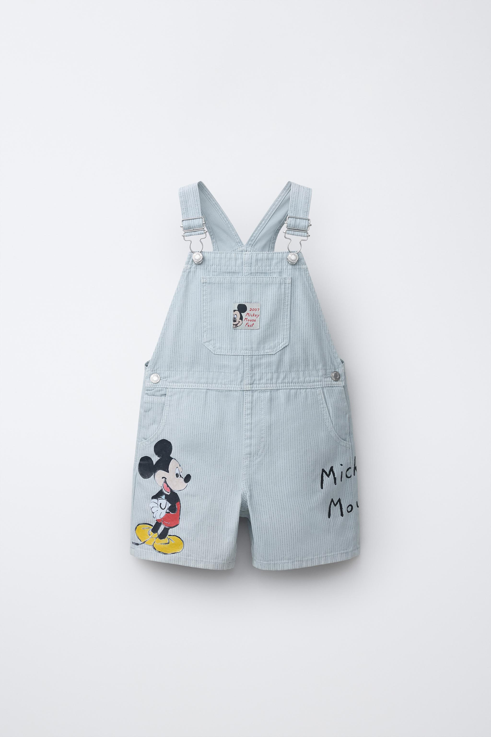 MICKEY MOUSE © DISNEY STRIPED CANVAS SHORT OVERALLS | Zara US