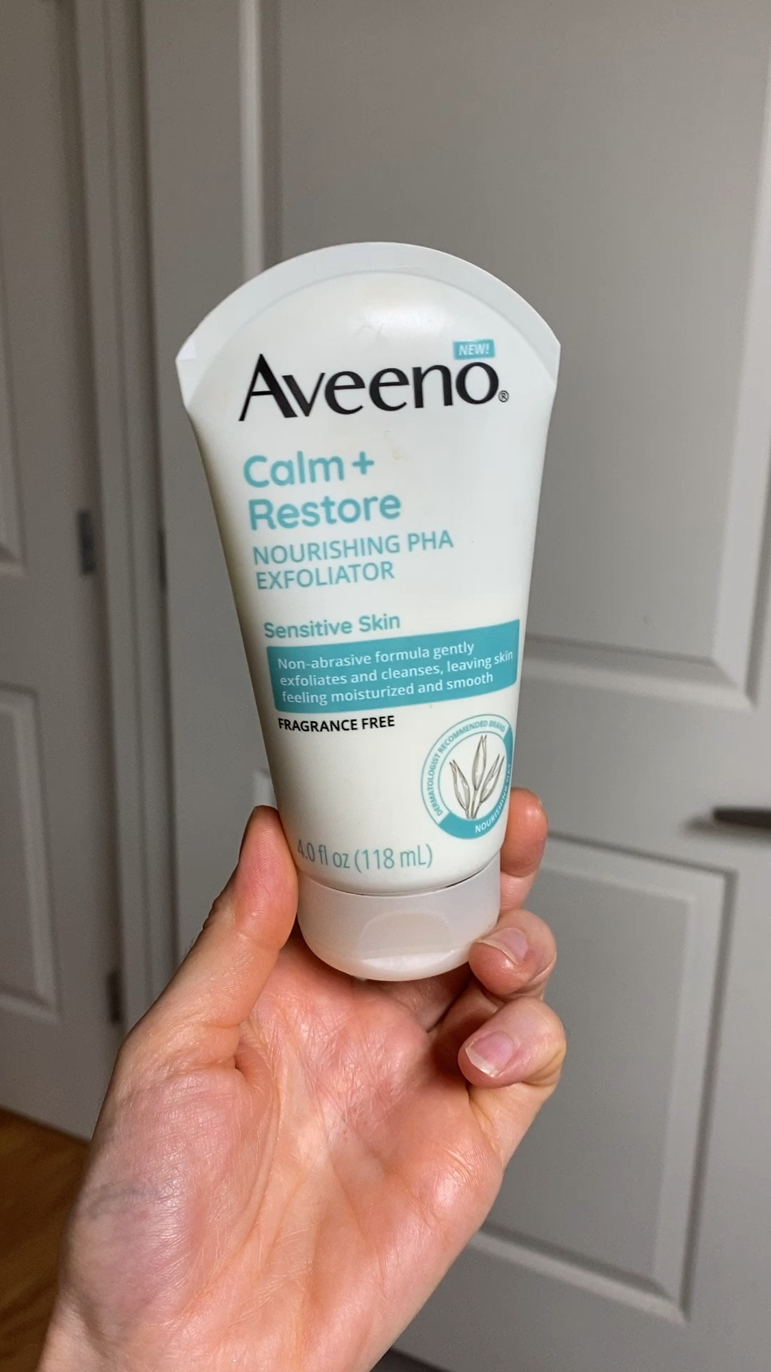 Aveeno Calm and Restore Nourishing PHA exfoliant for sensitive skin. This gentle exfoliant helps improve skin smoothness & hydration. It is a non-abrasive cream that is gentle massaged into the skin, & then rinsed or wiped off. No fragrance! Can be used daily in the AM and/or PM, as tolerated. This is the first step of your skincare routine. 

#LTKFind #LTKbeauty #LTKunder50