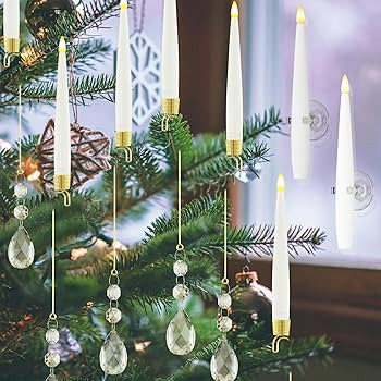 Flameless Christmas Tree Candles with Remote, 10 Pack Battery Operated LED Candles with Suction C... | Amazon (US)