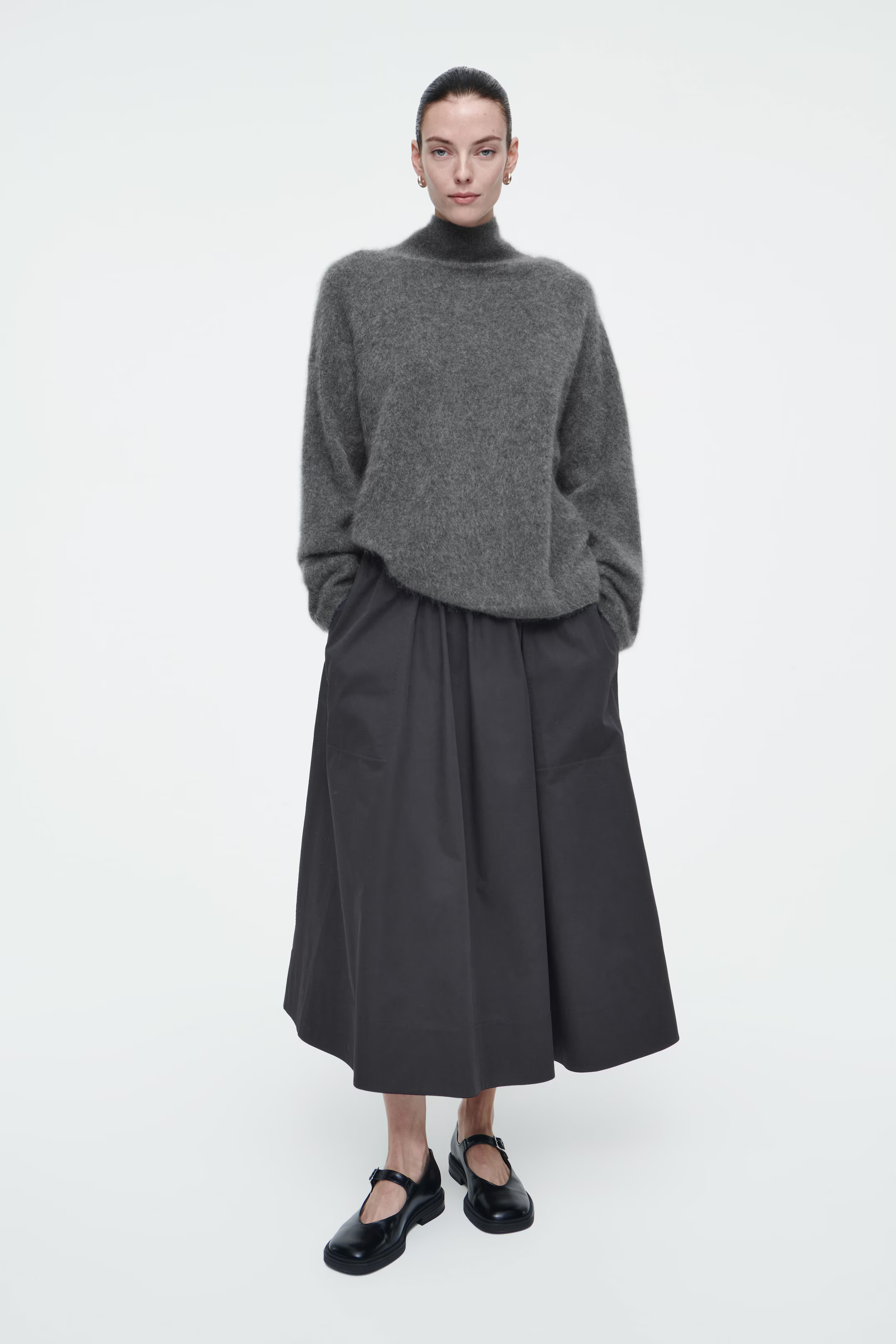 ELASTICATED MIDI SKIRT - BLACK | COS (EU)