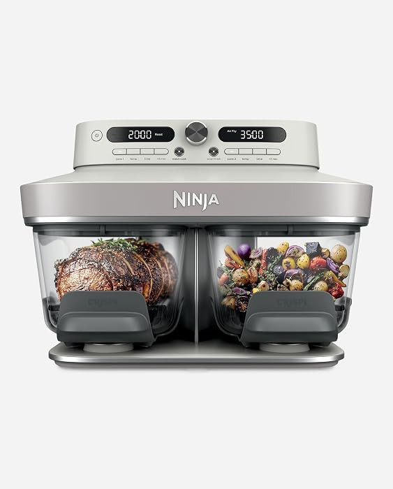 Ninja Crispi DualZone Glass Countertop Air Fryer, Bone, DD101IV2 | Amazon (US)