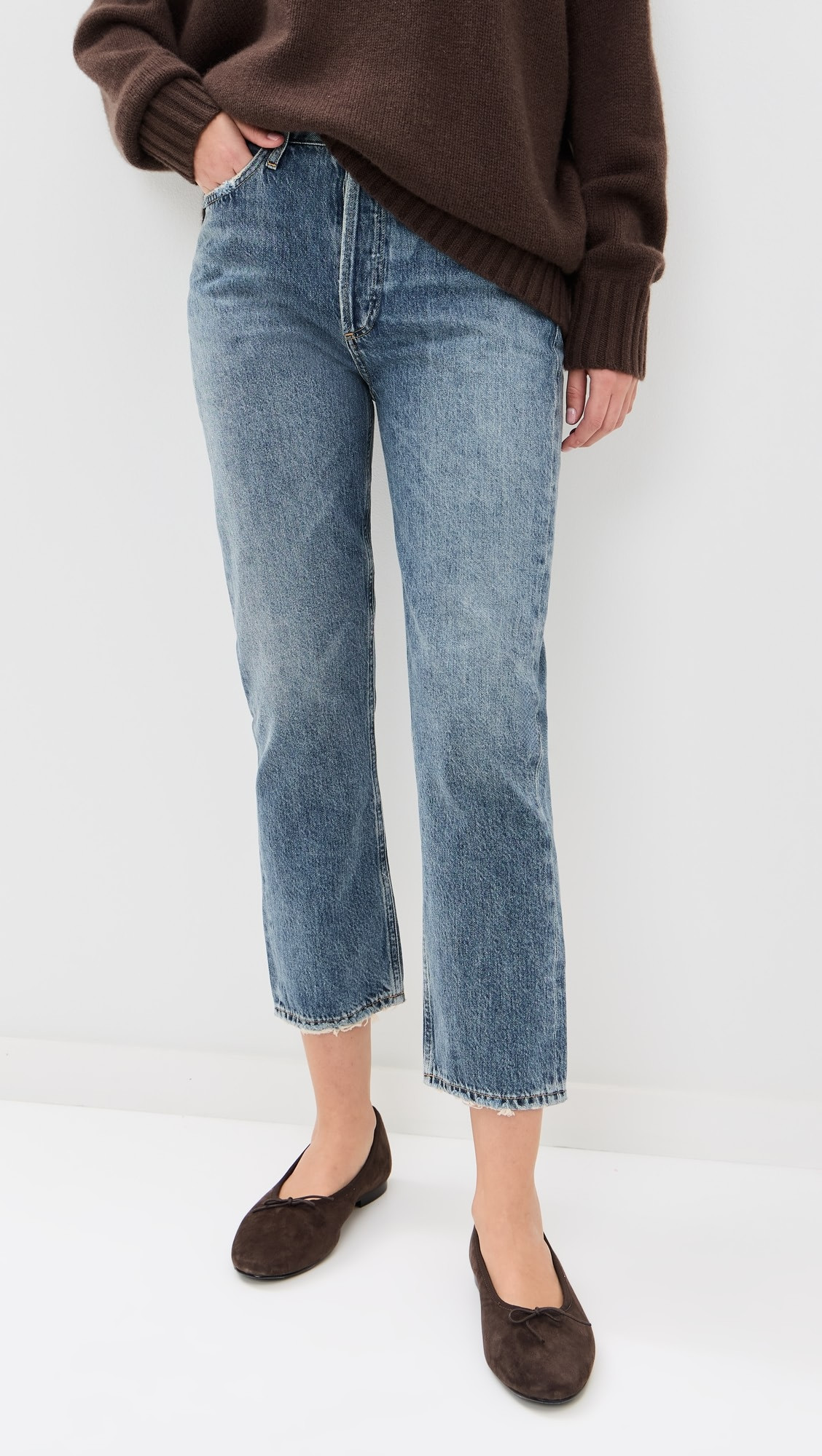 Riley High Rise Straight Crop Jeans | Shopbop