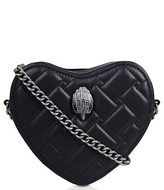 Kurt Geiger London Kensington Leather Heart Crossbody Bag - Black | Dillard's