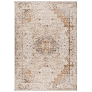 SAFAVIEH Atlas Aglaja Vintage Oriental Viscose Rug - 7'1 x 10' - Ivory/Beige | Bed Bath & Beyond