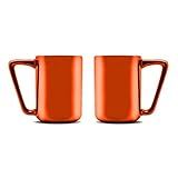 Ceramic Coffee Mug with Orange Metallic Finish, 16 Oz, Set of 2 | Amazon (US)