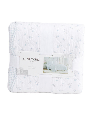 Floral Quilt Set With Gingham Trim | TJ Maxx