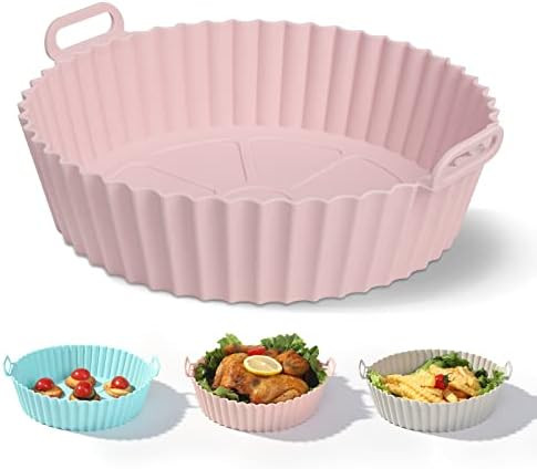 Air Fryer Silicone Pot - Reusable Air Fryer Silicone Liners, Non-stick Air Fryer Basket Compatible w | Amazon (US)