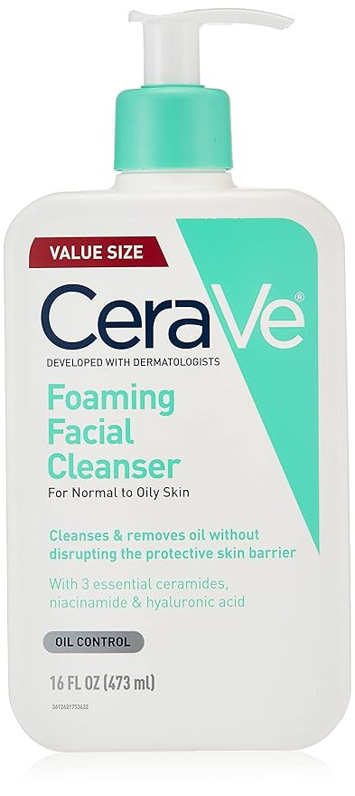 CeraVe Foaming Facial Cleanser | Daily Face Wash for Oily Skin with Hyaluronic Acid, Ceramides, a... | Amazon (US)
