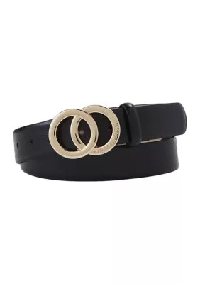 Vince Camuto 1.1 Inch Logo Double Ring Belt | Belk