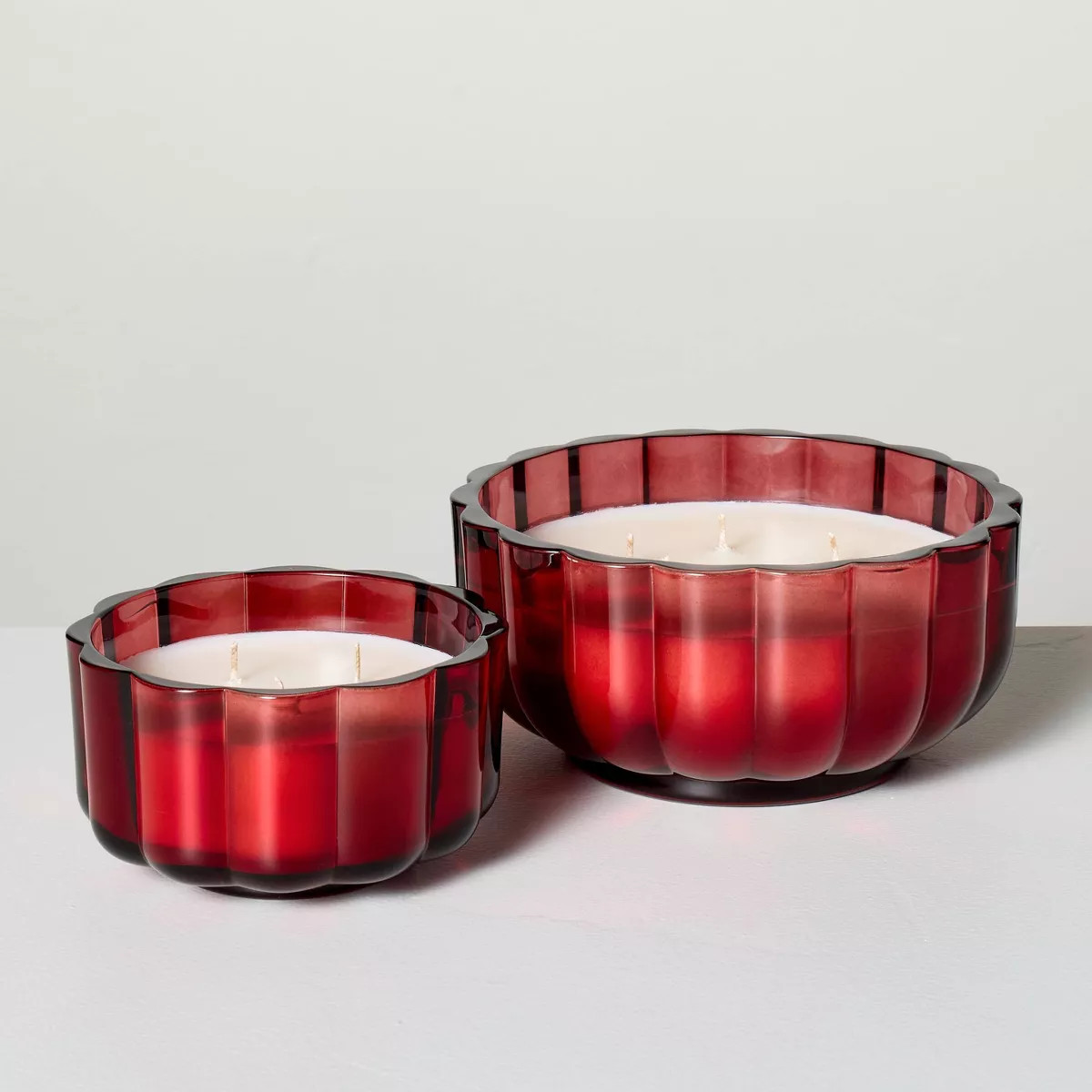 Scalloped Glass Balsam & Berry Christmas Jar Candle - Hearth & Hand™ with Magnolia | Target