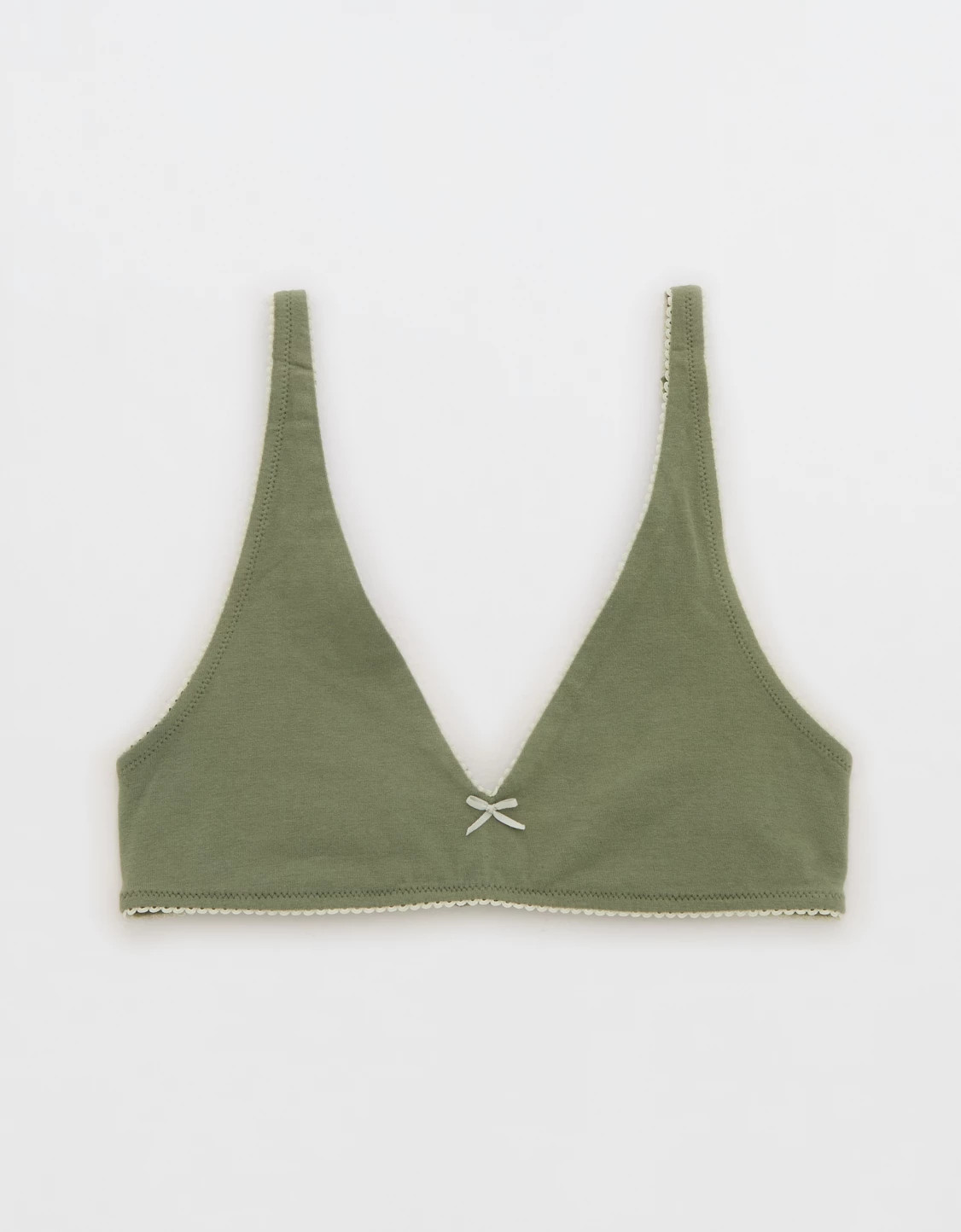 OVERSLEPT by Aerie Cotton Plunge Bralette | Aerie