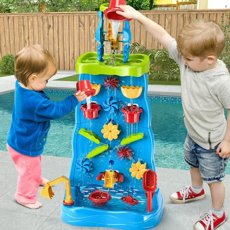 Toddlers Water Table Waterfall Maze-like Wall - Double-Sided Water Sand Table for Kids, 32 PCS Ou... | Walmart (US)