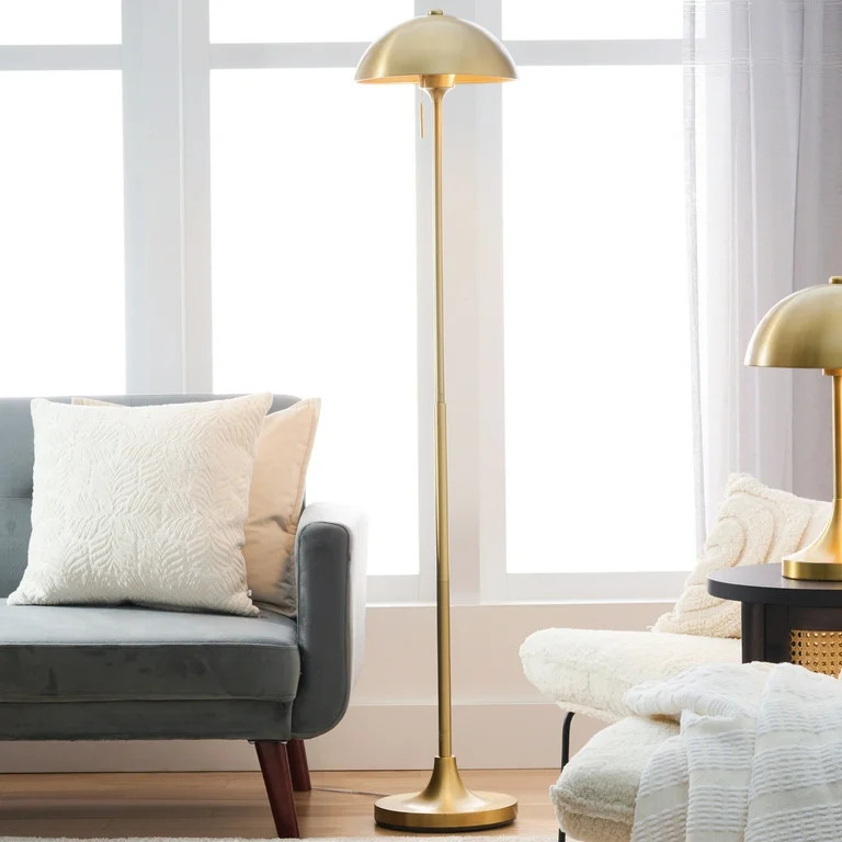 Better Homes & Gardens 62" Modern Dome Adult Floor Lamp, Brass | Walmart (US)