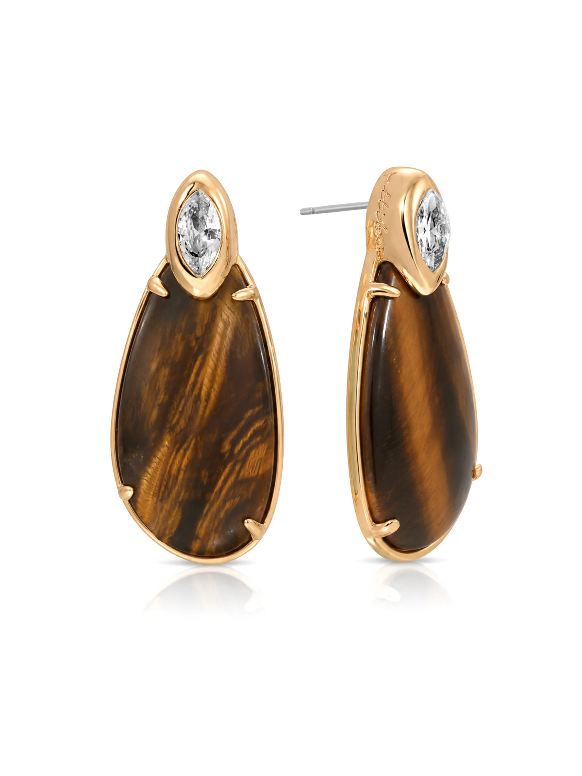 Majestic Stone Tiger's Eye Earrings | Ettika