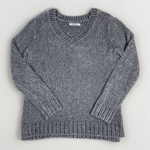 Orvis WOMEN'S  Chenille v neck Chunky Sweater (Gray, L) NWOTD | eBay US