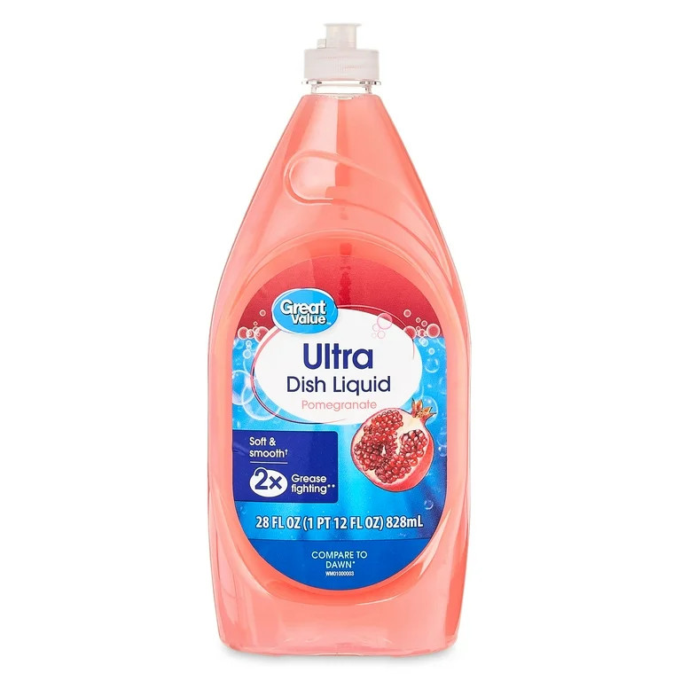 Great Value Soft & Smooth Ultra Dish Liquid, Pomegranate, 28 fl oz | Walmart (US)