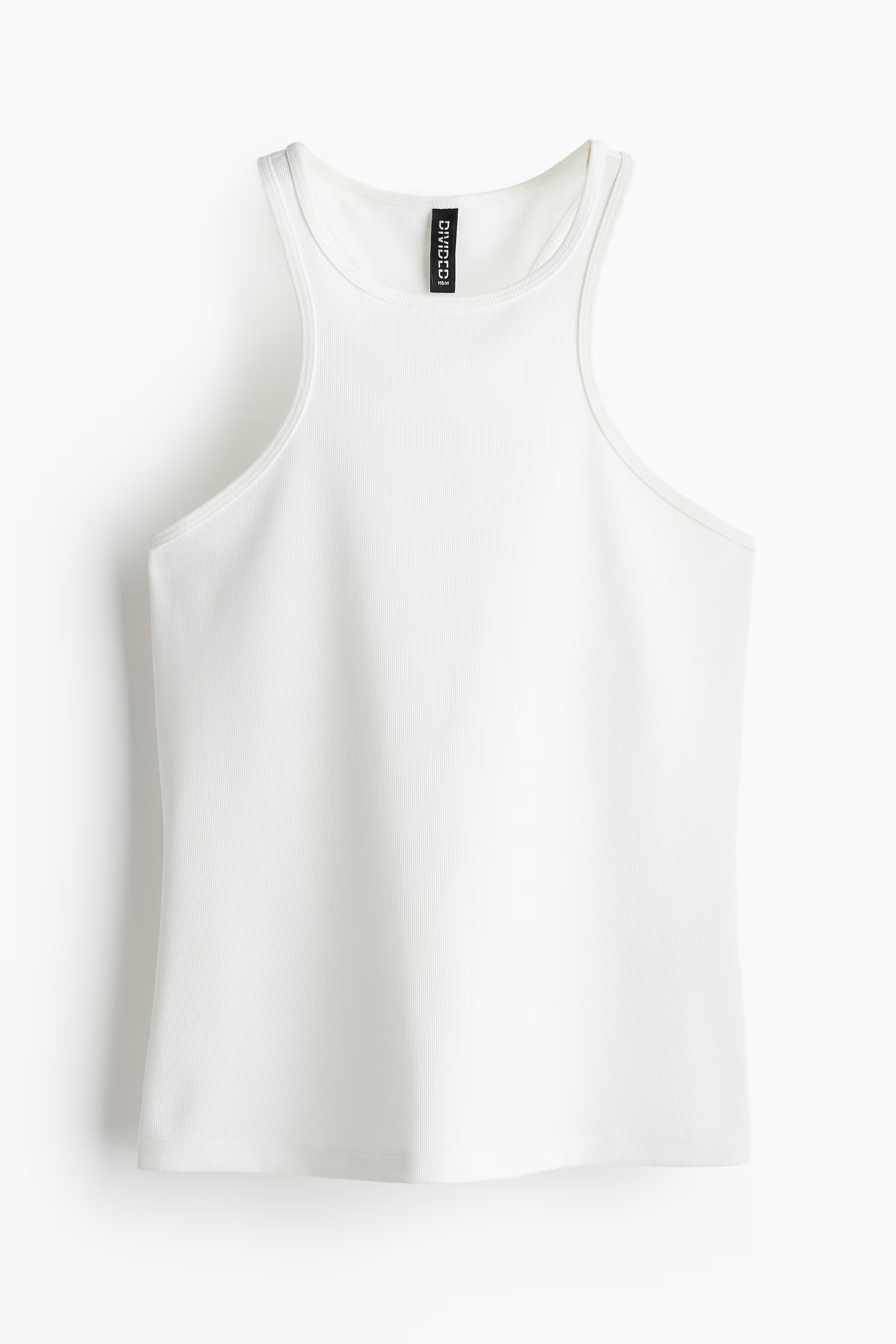Ribbed Tank Top - Round Neck - Sleeveless - White - Ladies | H&M US | H&M (US + CA)