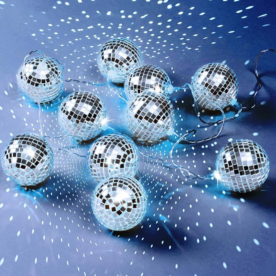 Disco Ball Light String – 10 LED 9.84-Foot Mirror Disco Ball String Lights, Battery Powered for... | Amazon (US)