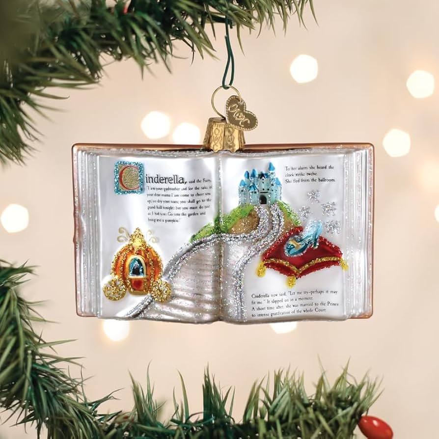Old World Christmas Cinderella Book Glass Blown Ornament for Holiday Tree, Handcrafted Holiday De... | Amazon (US)
