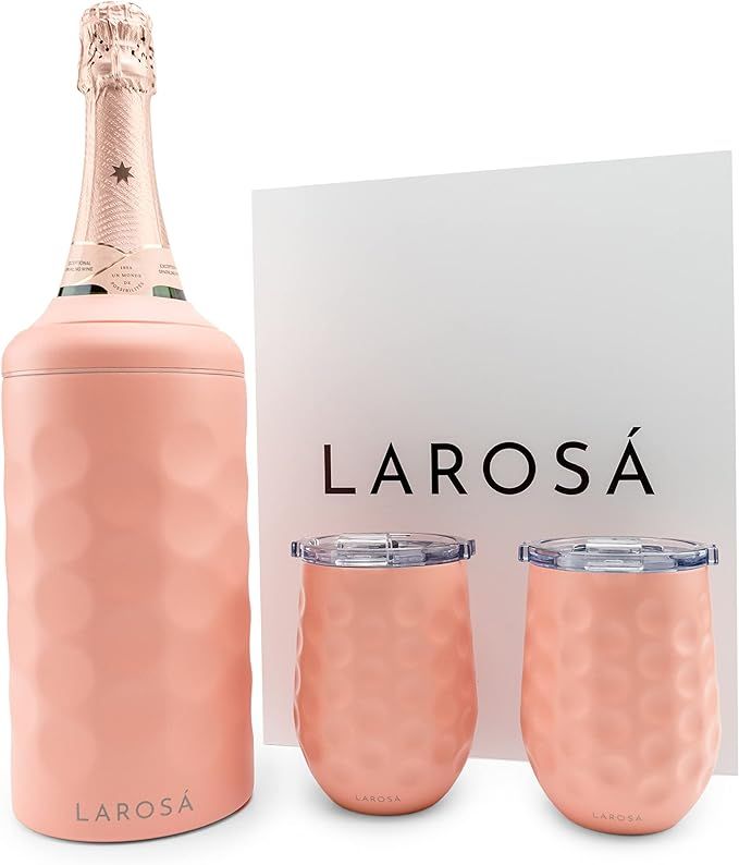 LAROSÁ Gift Set - Wine Chiller with 2 Stemless Wine Tumblers - Unique Gift Ideas for Wine & Cham... | Amazon (US)