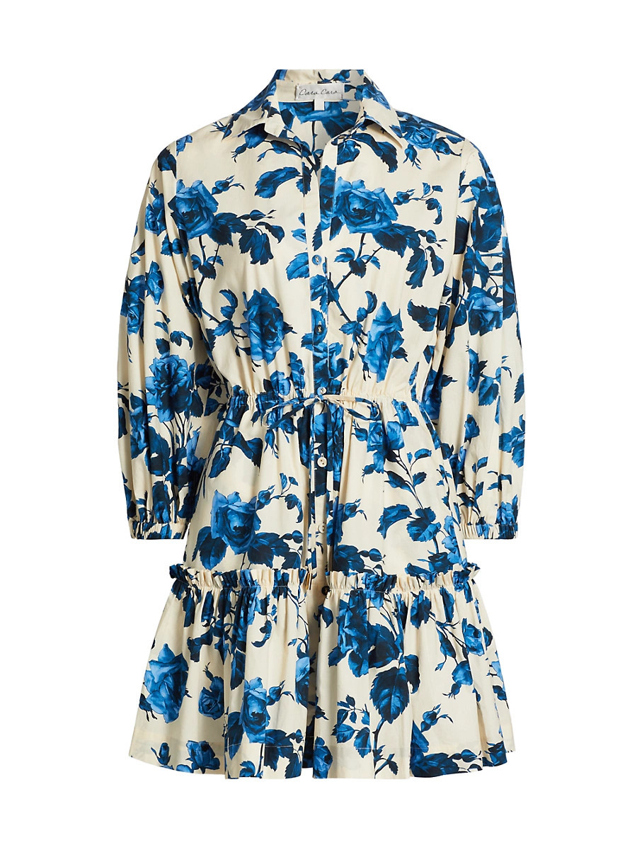 Women's Robin Floral Minidress - Altha Flora Stone - Size Medium | Saks Fifth Avenue