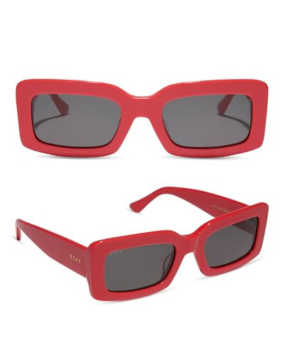 DIFF Indy Designer Rectangular Sunglasses for Women UV400, Sunset + Grey | Amazon (US)