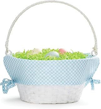 Personalized Easter Egg Basket with Handle and Custom Name | Blue Gingham Easter Basket Liners | ... | Amazon (US)