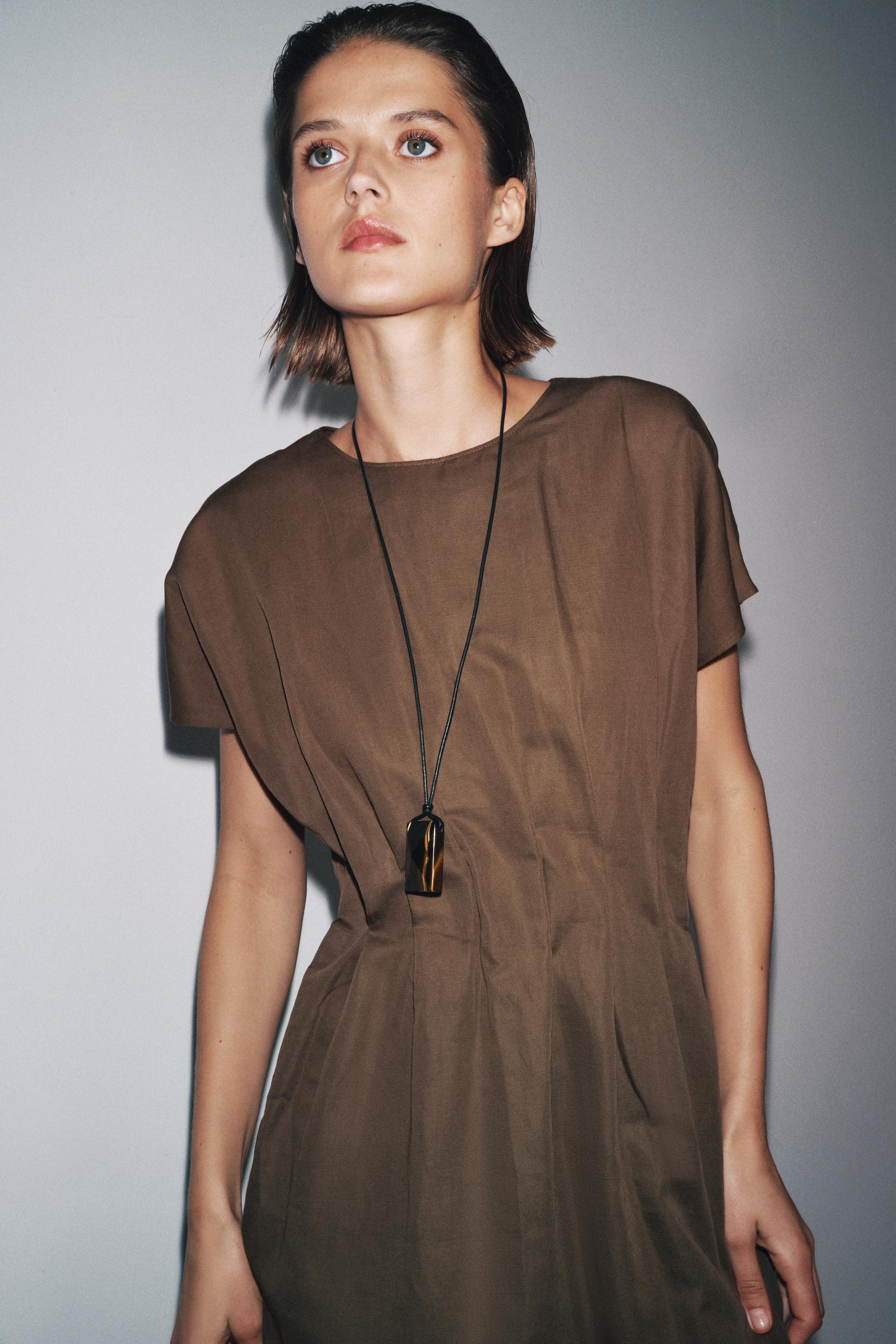 ZW COLLECTION PLEATED MIDI DRESS | Zara US