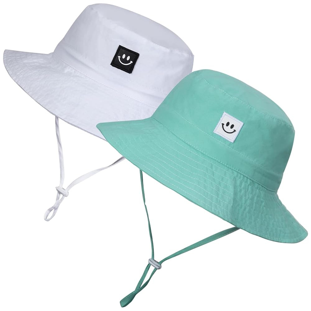 MaxNova Baby Sun Hat Smile Face UPF 50+ Toddler Bucket Hat for Boys Girls 0-7 Years | Amazon (US)