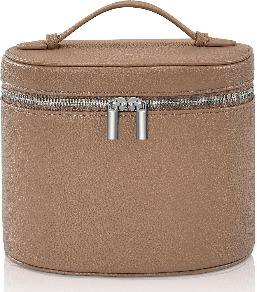 Makeup Bag Vanity Case Cosmetic Bag with Removable Divider Travel Toiletry Bag for Women Portable... | Amazon (US)