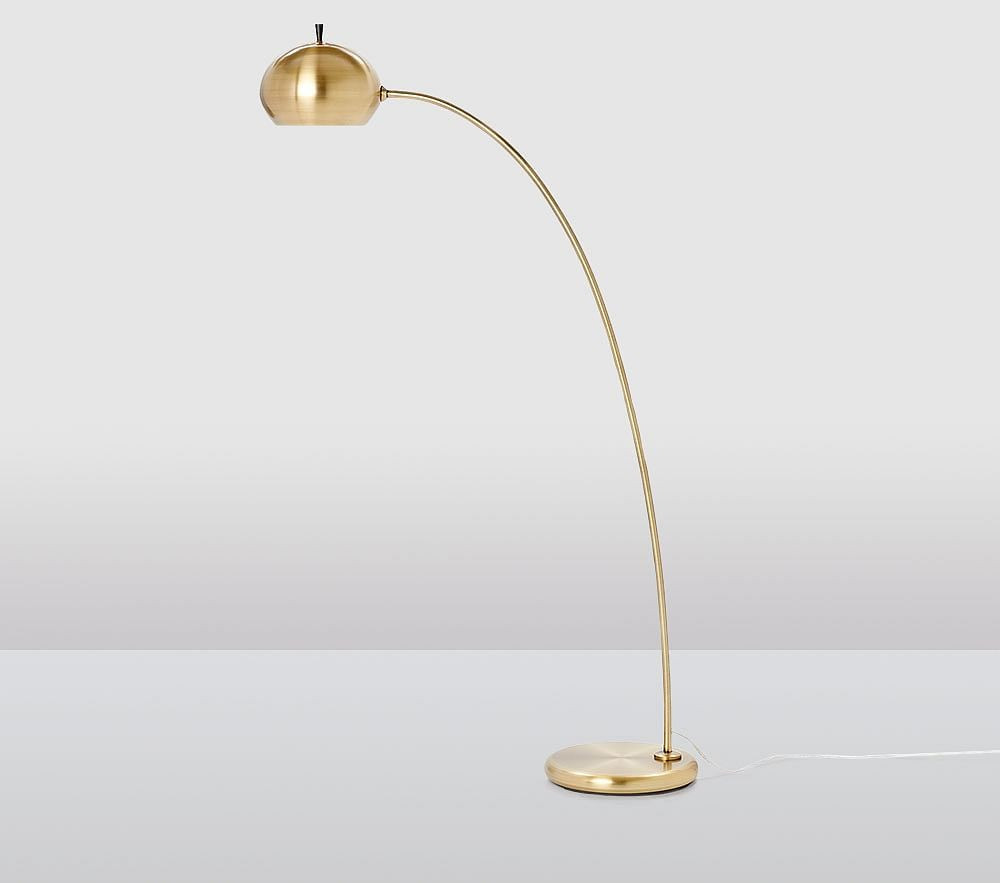 west elm x pbk Petite Arc Metal Floor Lamp, Antique Brass | Pottery Barn Kids