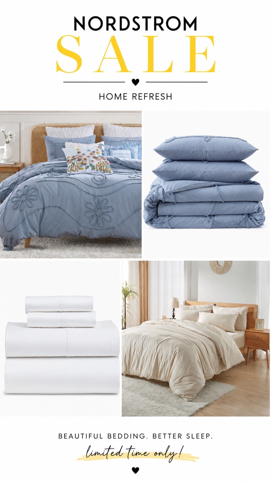 Dream bedroom refresh 🤍🛏️

The Nordstrom Anniversary Sale is the perfect time to upgrade your bedding! From soft organic cotton sheets and luxe duvet covers to beautiful textured bedding sets, these are timeless pieces that make your bedroom feel like a luxury hotel.

✨ Cozy, elegant, and on sale for a limited time.

#LTKHome #NordstromAnniversarySale #BedroomInspo #Bedding #HomeDecor #OrganicCotton #CozyHome #LTKSale #HomeRefresh #LTKFinds #NordstromHome

#LTKSaleAlert #LTKHome #LTKSeasonal