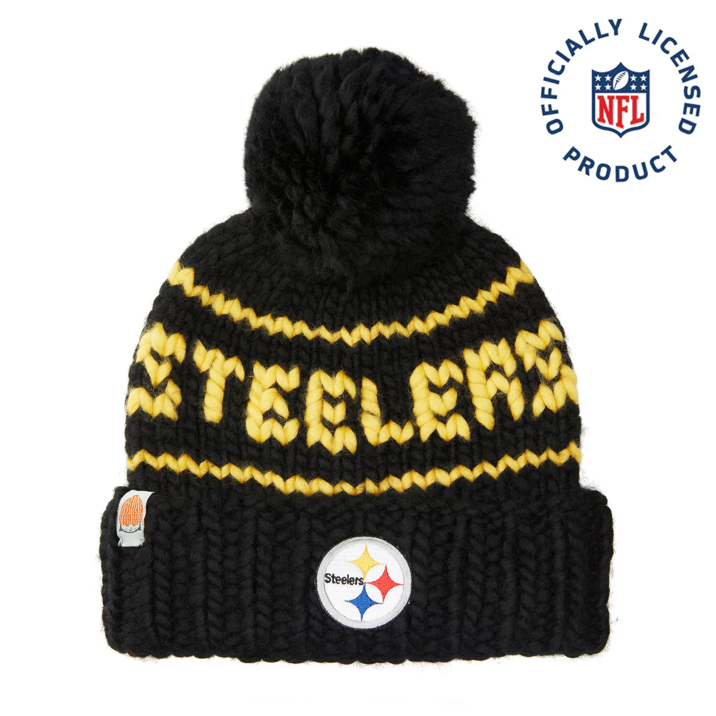 The Steelers Beanie Yarn Pom Pom | Pittsburgh Steelers | Sh*t That I Knit | Sh*t That I Knit