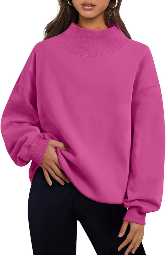 Trendy Queen Womens Oversized Sweatshirts Turtleneck Pullover Long Sleeve Hoodies Tops Fall Fashi... | Amazon (US)