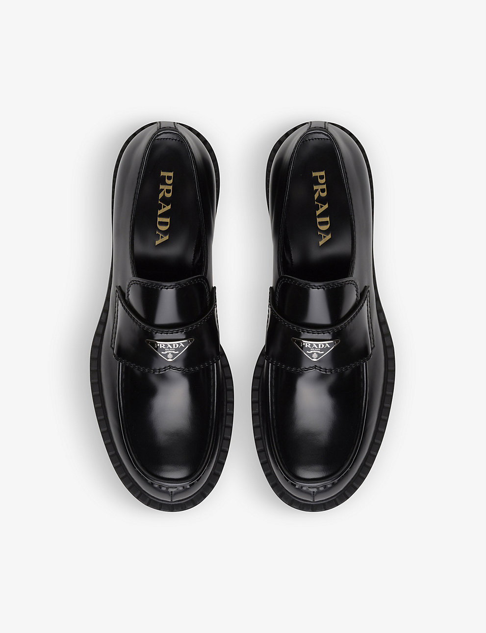 Monogram brushed leather loafers | Selfridges